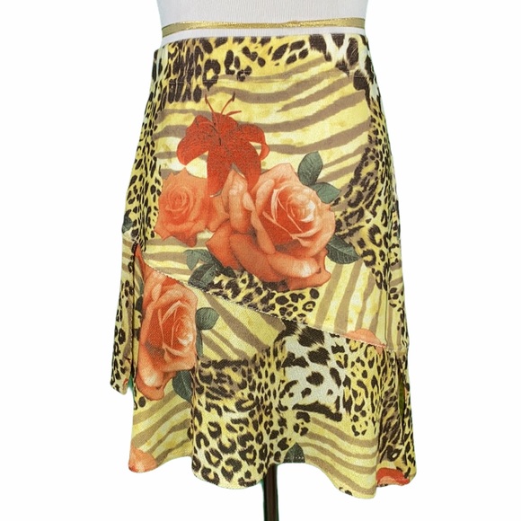 St. John Sport Floral Asymmetrical Knit Skirt - Picture 9 of 15